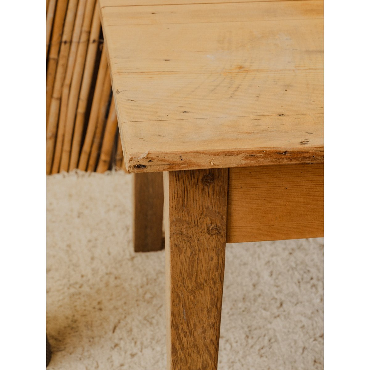 Table basse en bois Léonie N°1168 - Bon état bois clair, DEBONGOUT
