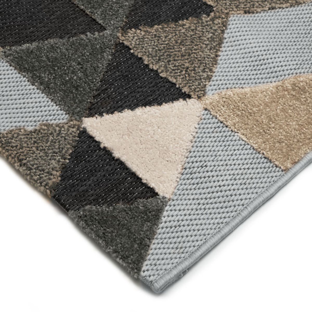 Tapis moderne pour intérieur-extérieur   DEHORS-DEDANS GEOMET gris, THE DECO FACTORY