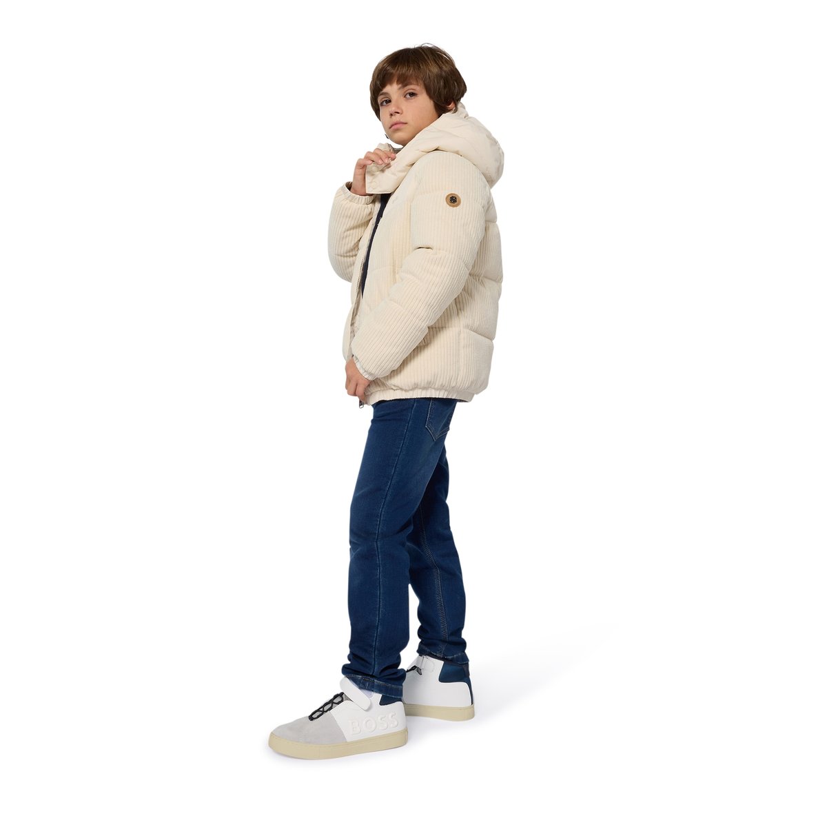 Veste bi-tissu vanille, BOSS KIDSWEAR