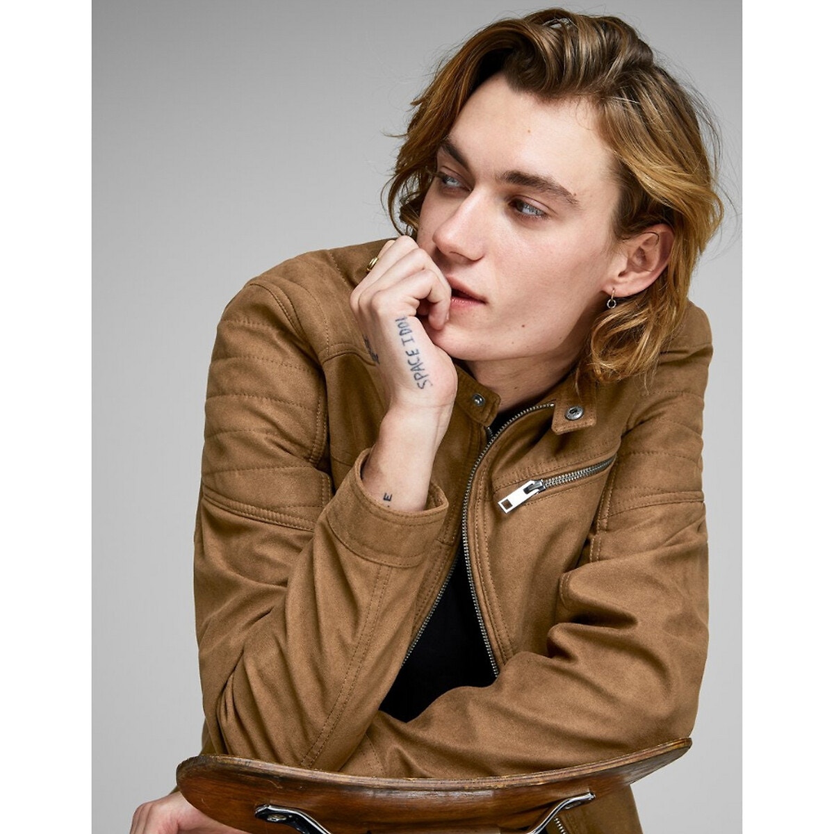 Blouson biker Jcorocky cognac, JACK & JONES
