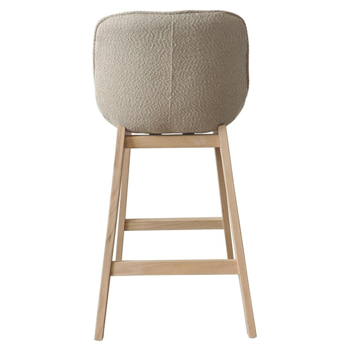 Lot de chaises d'îlot et bar en chêne et assise tissu bouclette 65cm MILK | Lot de 2 beige, MOB IN
