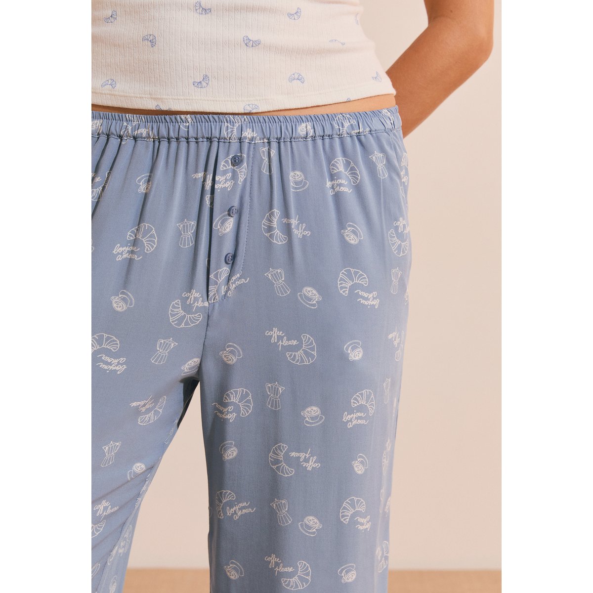 Pantalon de pyjama à motifs croissants BLUE bleu, ETAM