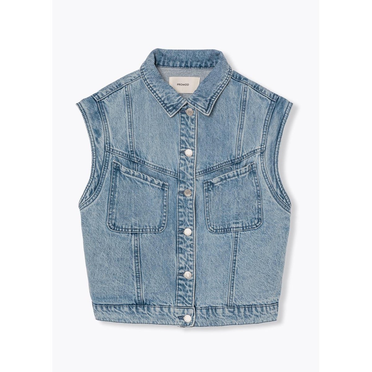 Veste jean sans manches LEONIE jean clair, PROMOD