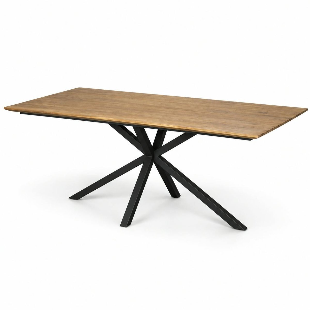 Table pied central en bois de teck recyclé 2 m DEPOK bois naturel, PIER IMPORT