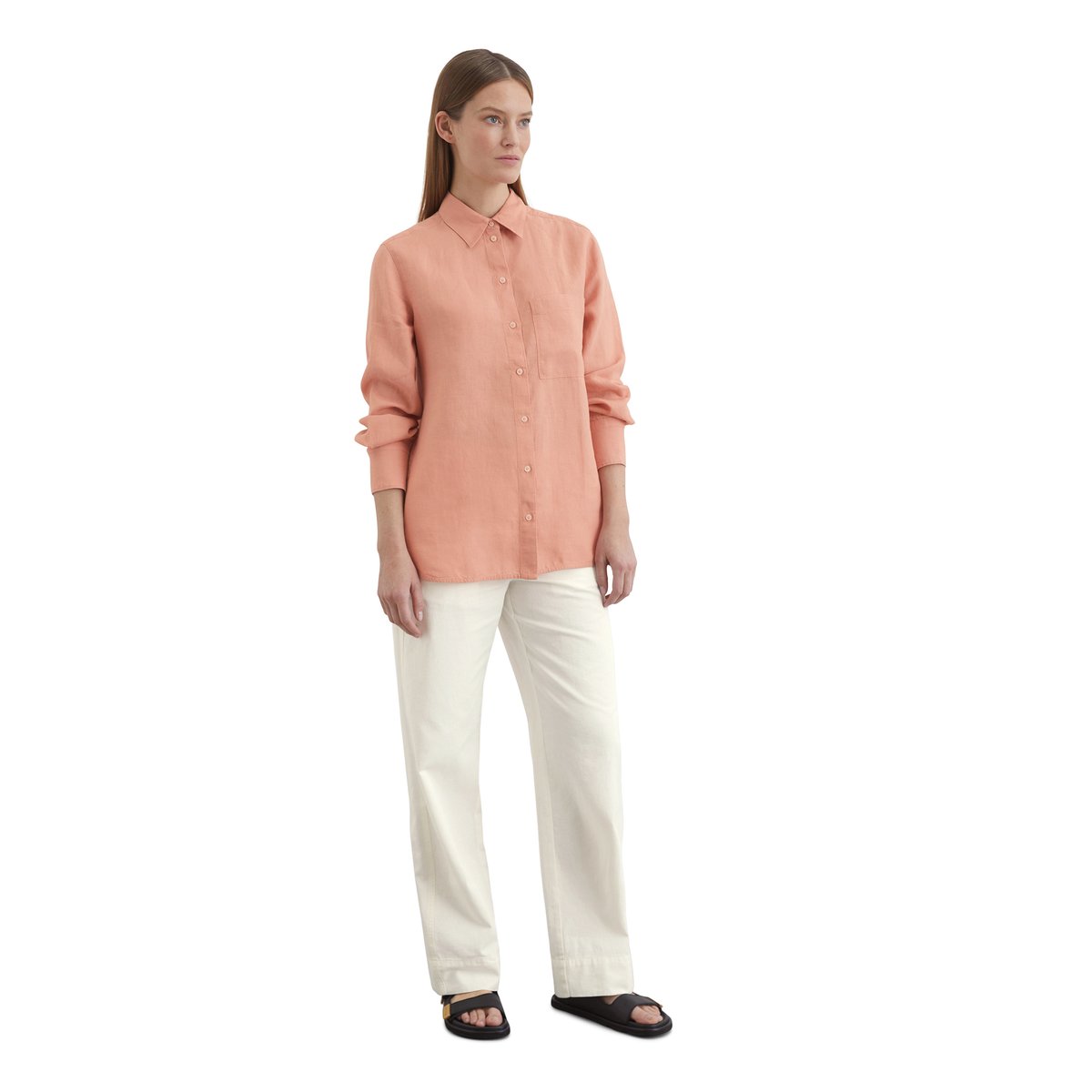 Blouse en lin regular en qualité légère rouge, MARC O'POLO