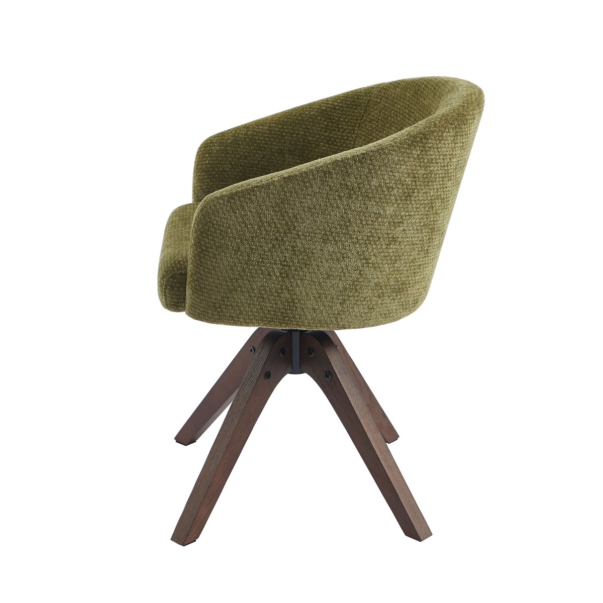 Fauteuil de table en tissu chenille PAOLA vert, SORELH
