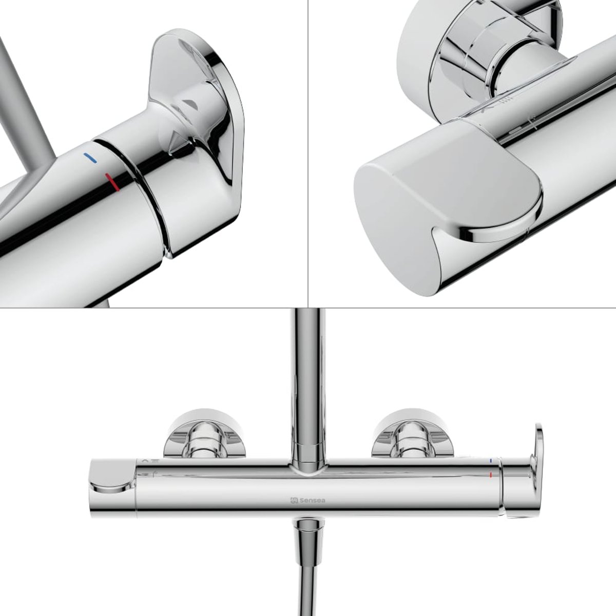 Lot de 2 colonnes de douche avec mitigeur, ICONE chrome, SENSEA