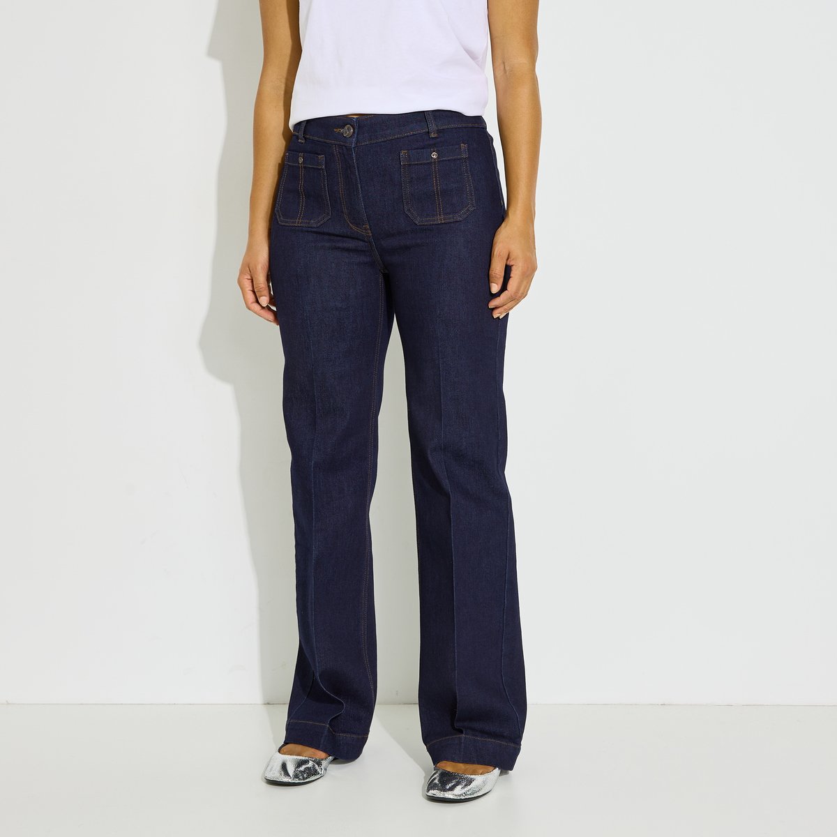 Jean flare GENOVA F02 bleu brut, GRAIN DE MALICE