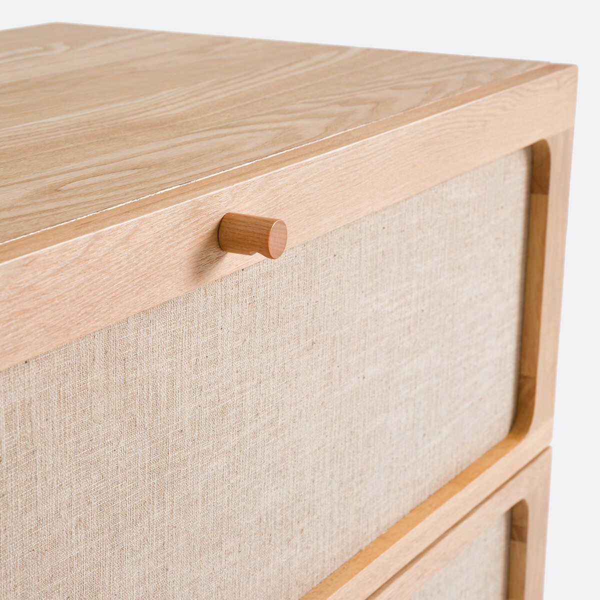 Commode 3 tiroirs, plaqué frêne et lin, Esmara teinté chêne /lin, LA REDOUTE INTERIEURS