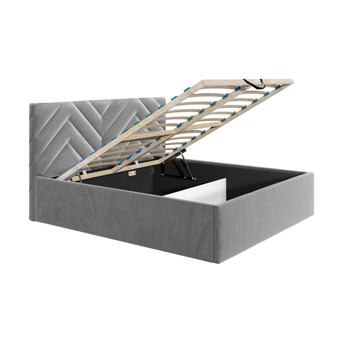 Lit coffre - SANTIAGO gris, BEST MOBILIER