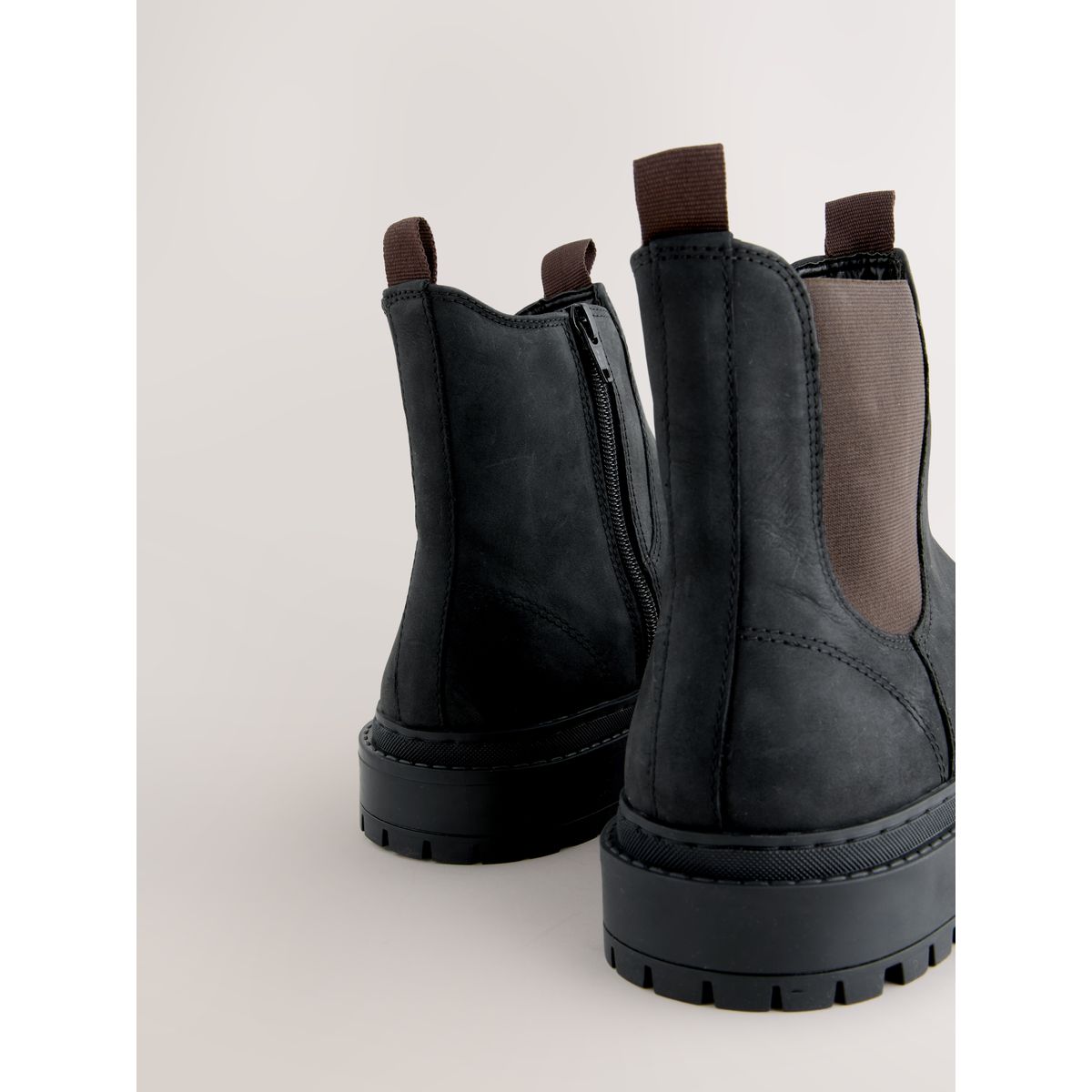 Bottines chelsea à bout rond forever comfort® cuir huilé noir, NEXT