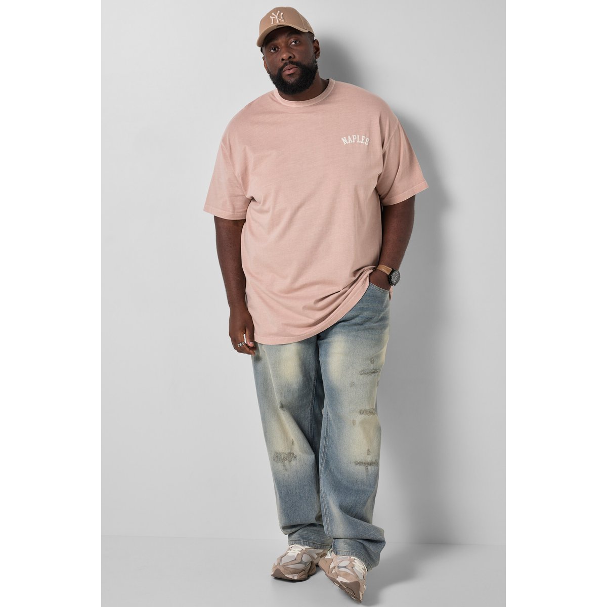 T-shirt oversize mauve foncé, STHUGE