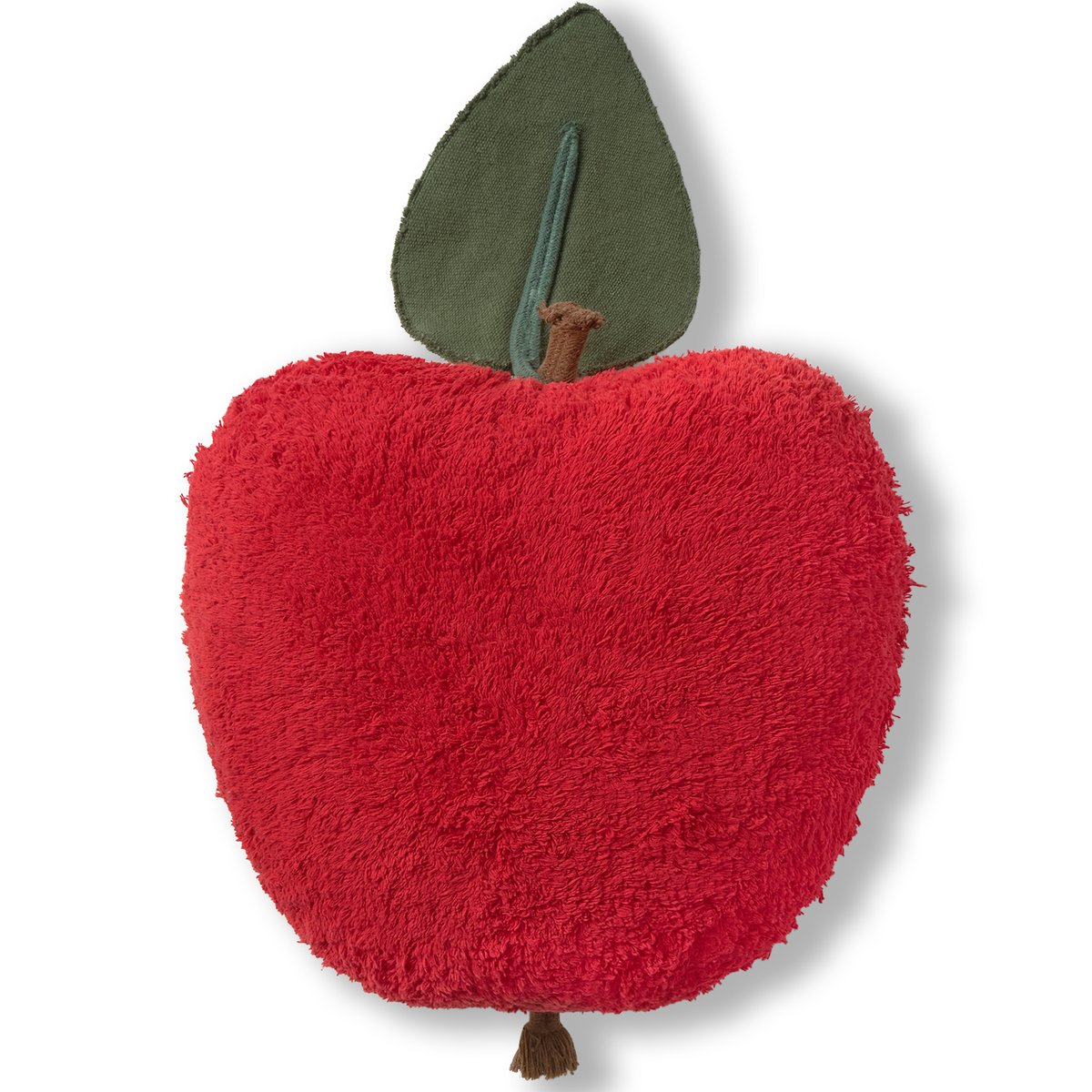 Coussin de sol en coton Pomme PETALS & PALS rouge, naturel, miel clair, châtaigne, vert canard, brun cacao, LORENA CANALS