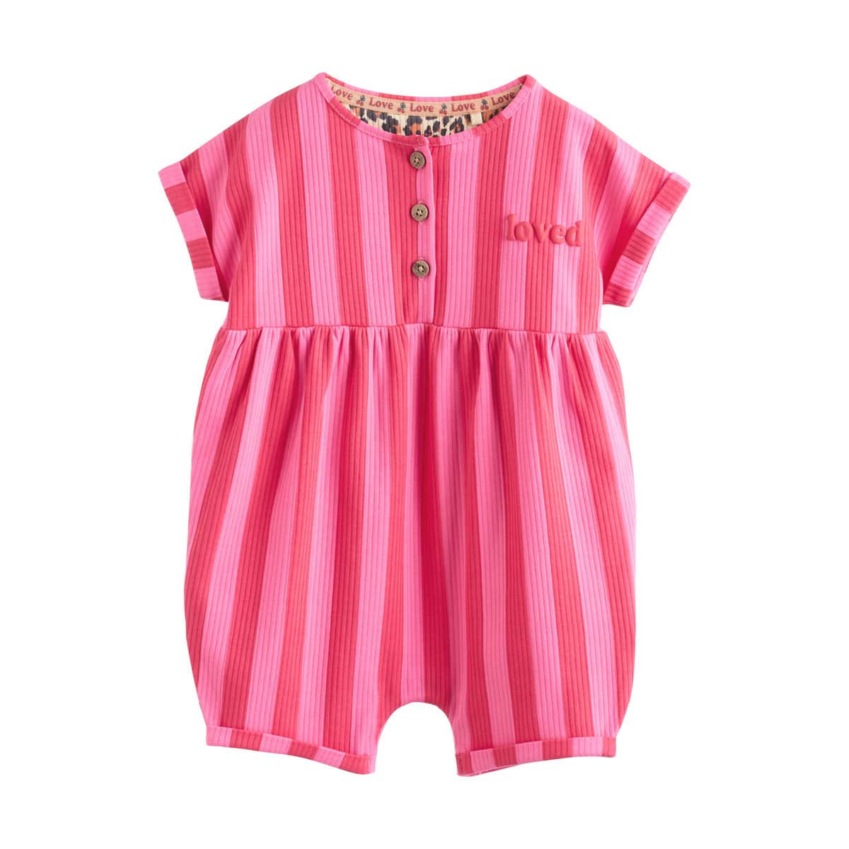 Combinaison bébé en jersey, lot de 3 bouton rose et imprimé léopard, NEXT