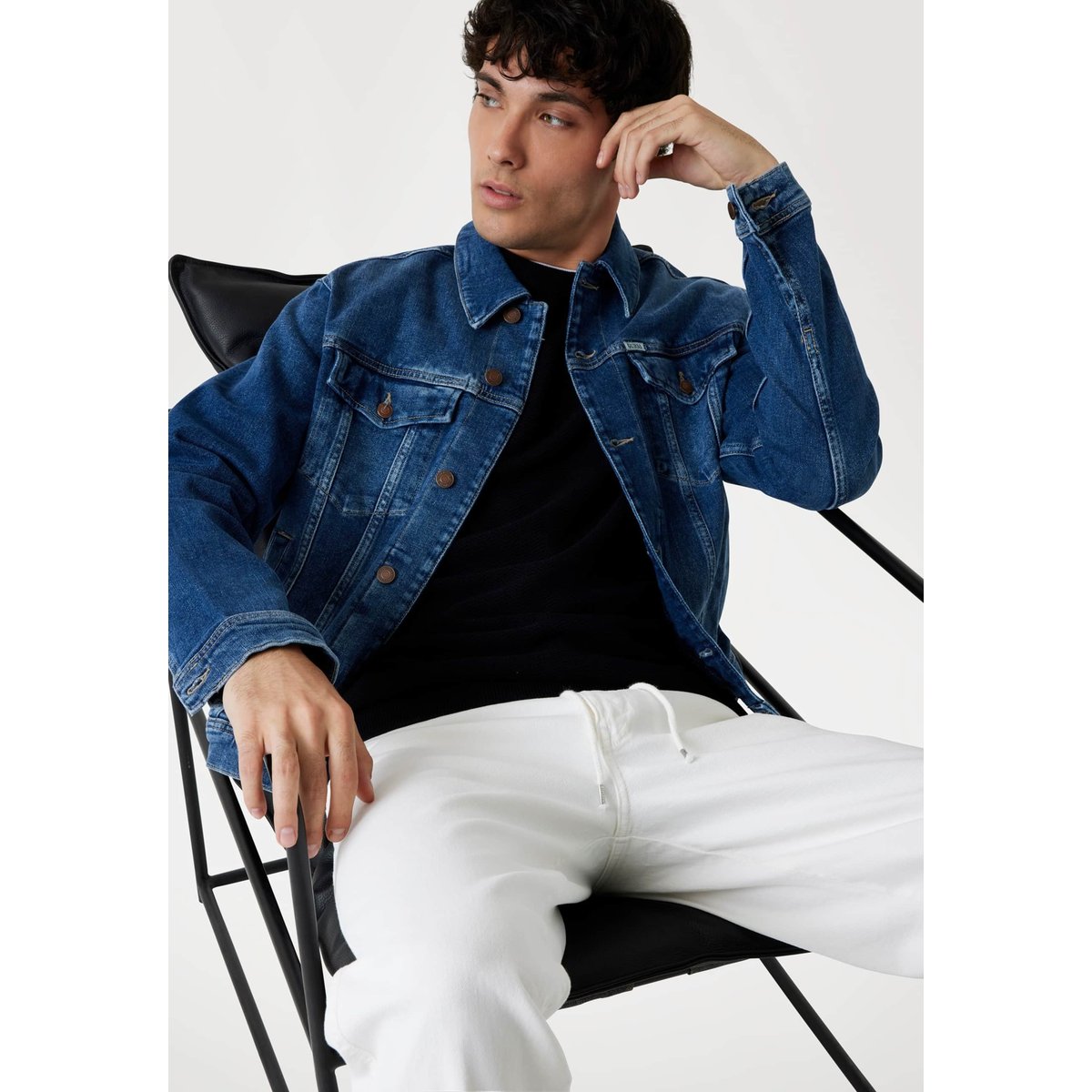 Veste En Denim Classique bleu, GUESS