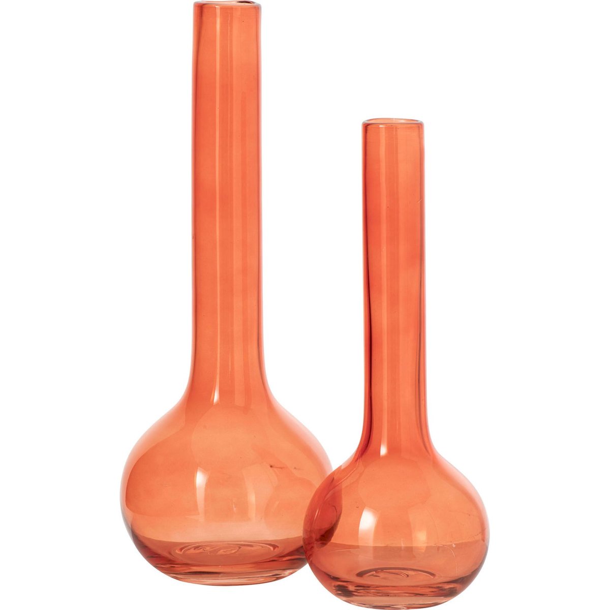 Vase soliflore en verre orange transparent, RECOLLECTION