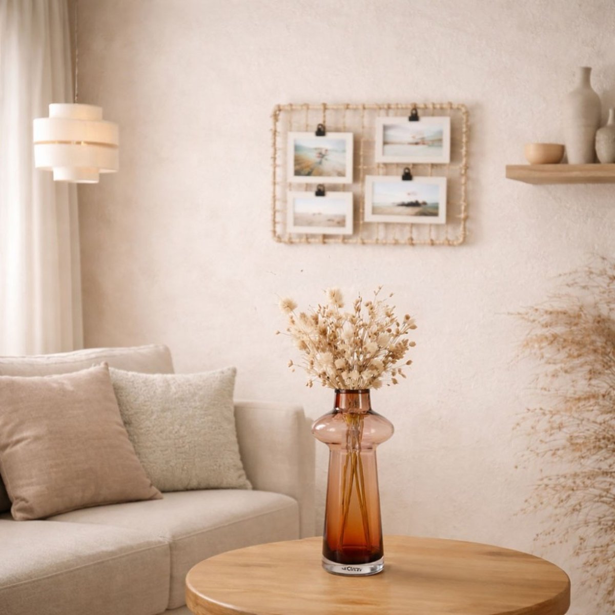 Vase en verre fait main, H30cm marron, DECOSTAR