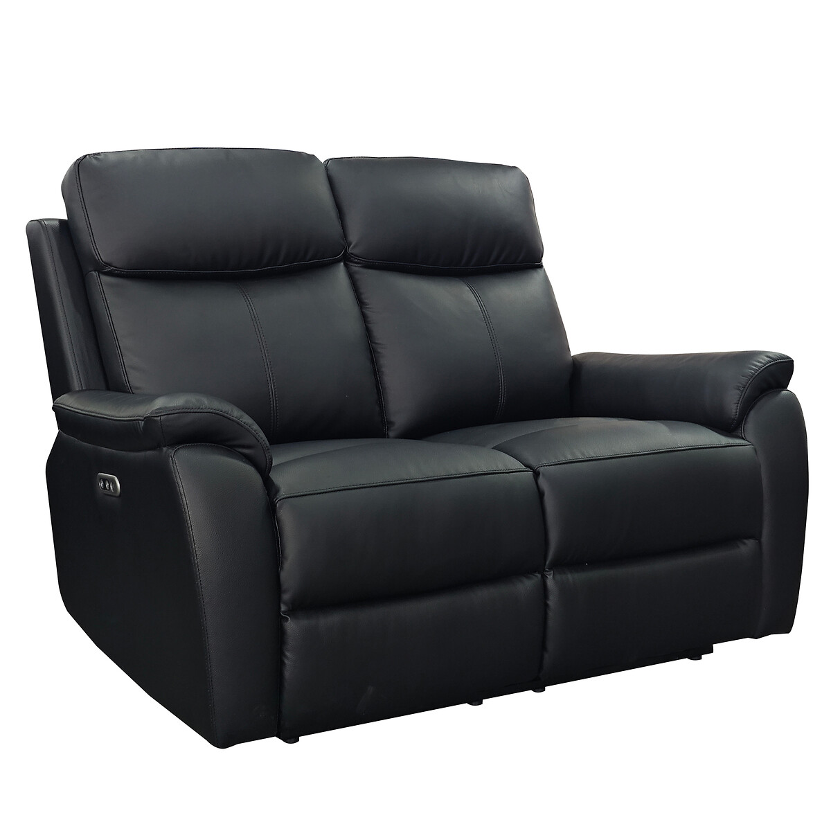 Kingsmere Power Recliner 2 Seater Leather Sofa black, ASPIRE