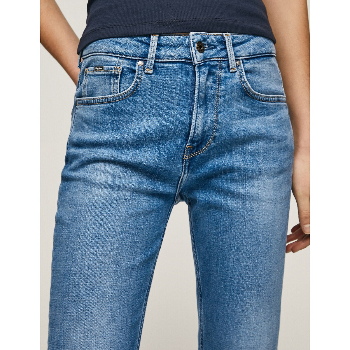 Jean droit Mary, taille haute light used, PEPE JEANS