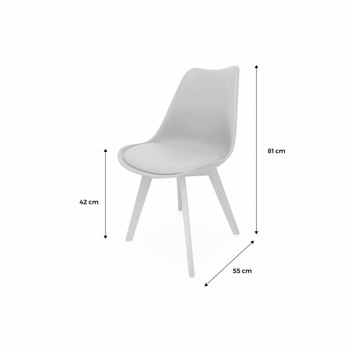 Chaise scandinave bois de hêtre (lot de 4) NILS bleu canard, SWEEEK