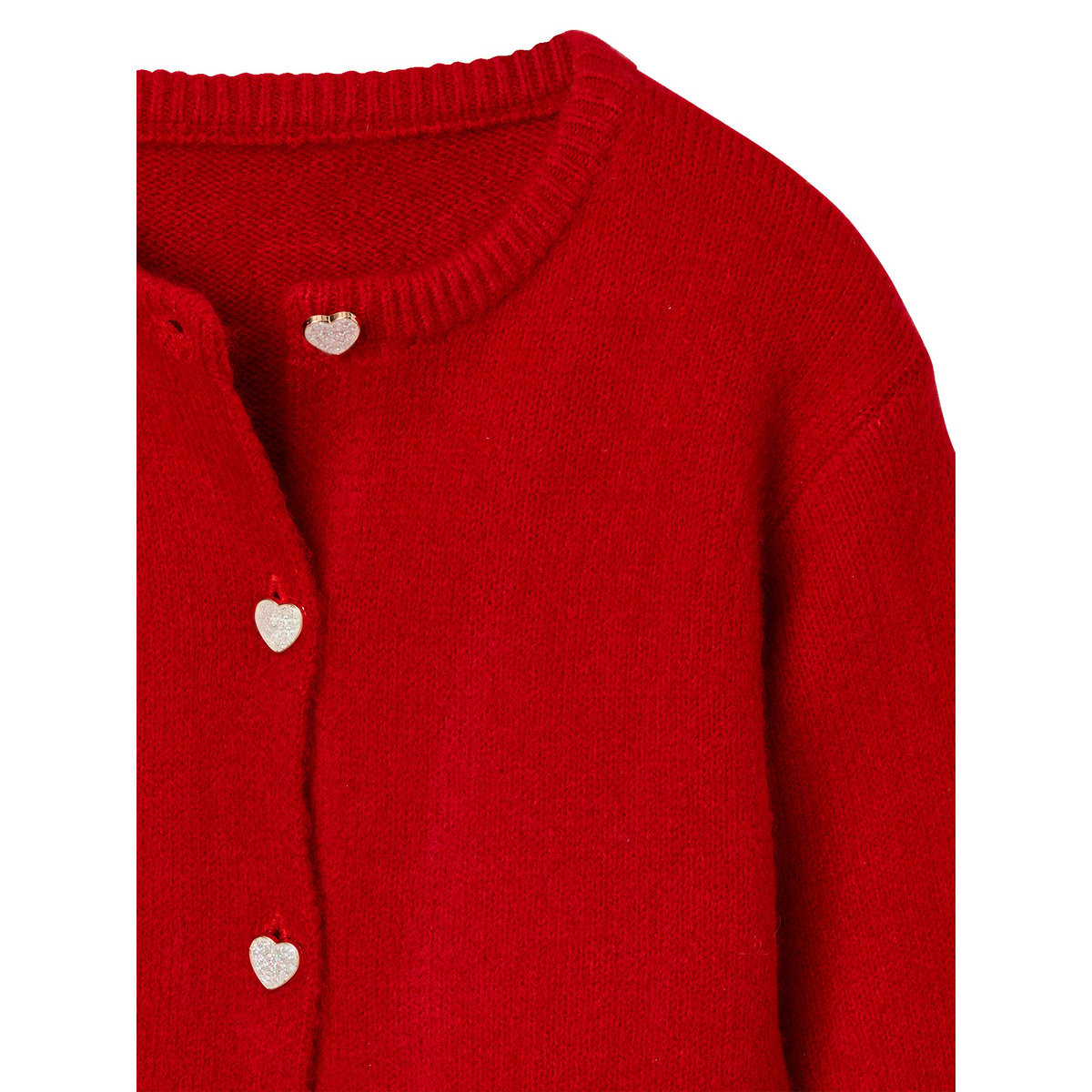 Gilet boutonné manches longues rouge, VERTBAUDET