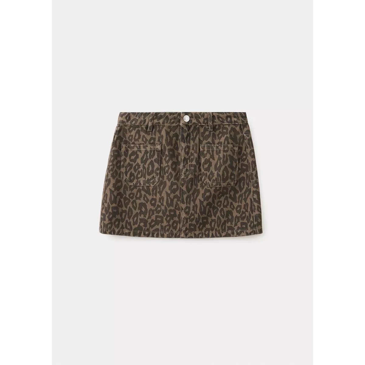 Jupe en jean à imprimé animalier marron, MANGO KIDS