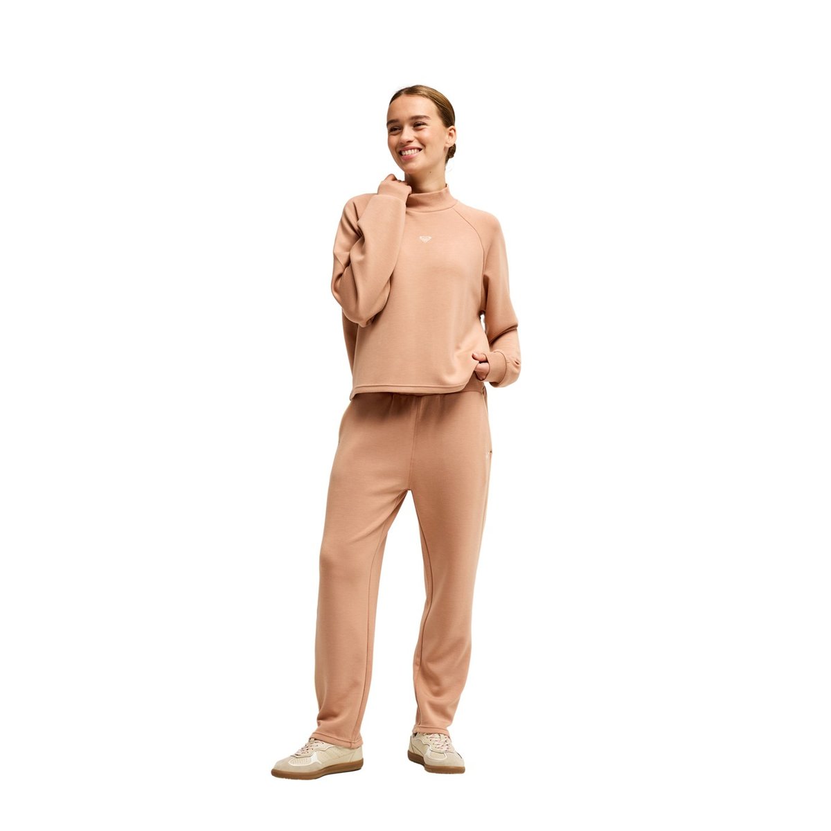Sweatshirt de sport RISE & VIBE SWEET HIGH NECK. marron cafe au lait, ROXY