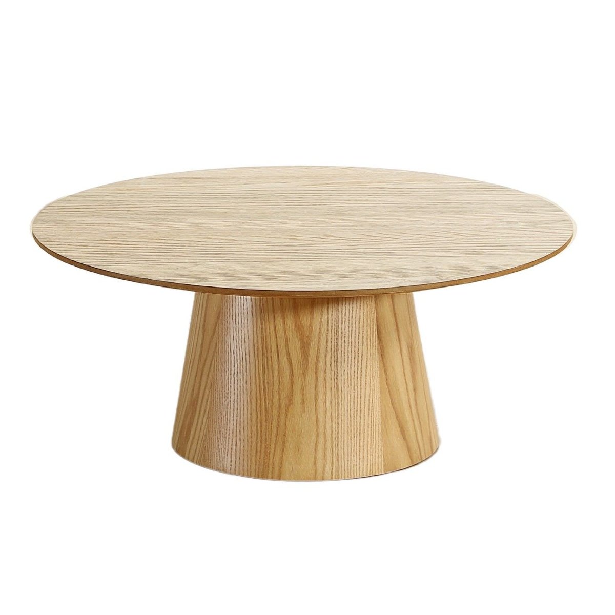 Table basse D80 cm placage chêne naturel clair, ZAGO