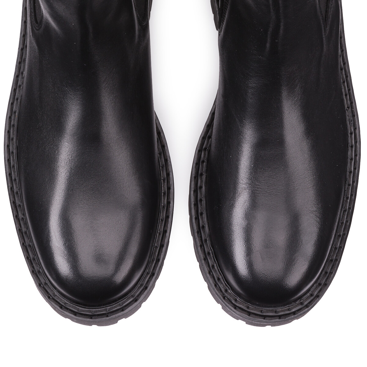 Signatures Judith Chelsea Boots in Leather with Notched Sole black, LA REDOUTE COLLECTIONS