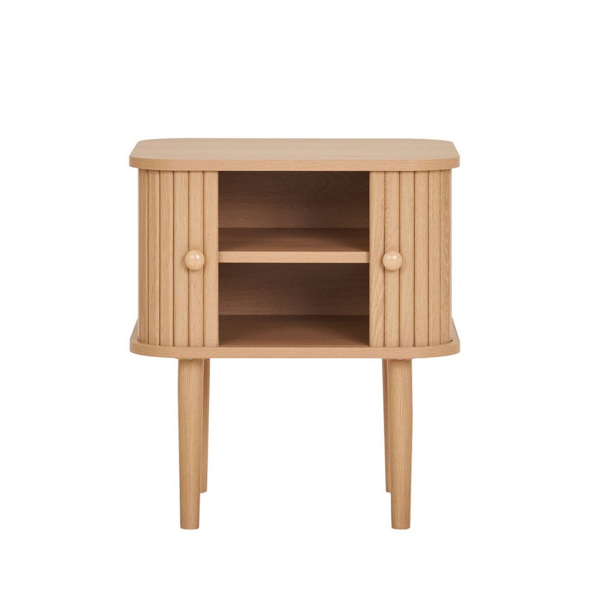 Table de chevet 2 portes coulissantes en bois- NIKKO bois clair, HOUSE NORDIC
