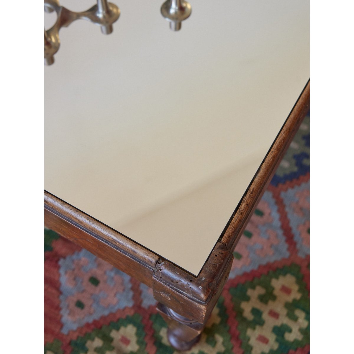 Table basse en bois et miroir Donna N°1089 - Bon état bois foncé, DEBONGOUT