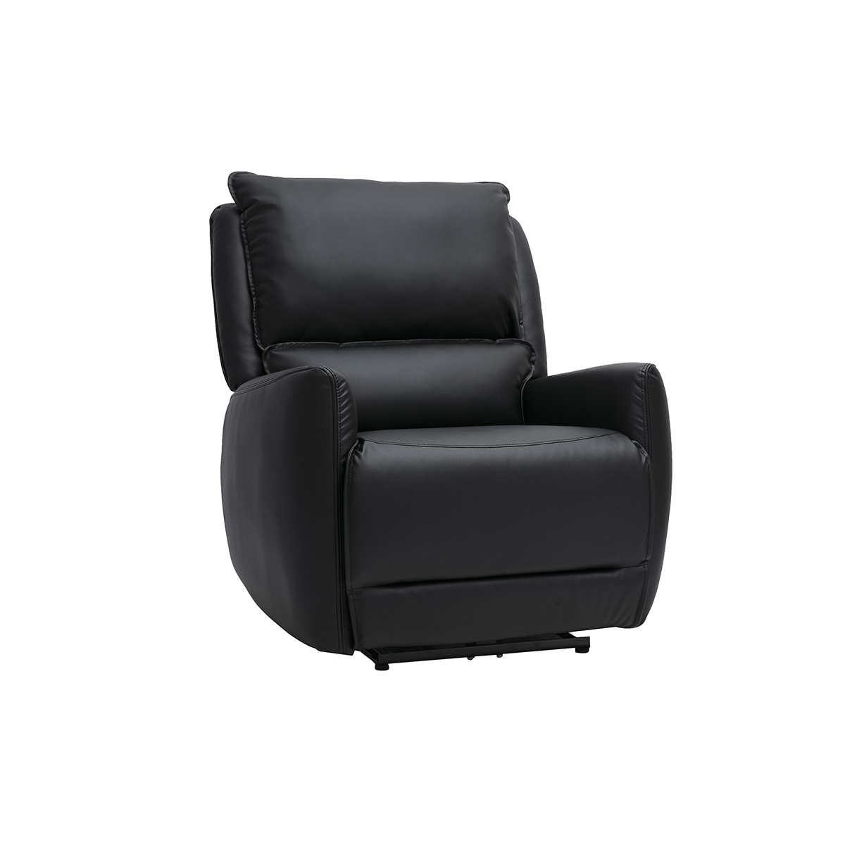 Fauteuil relax électrique en tissu effet velours texturé beige RACHEL noir, MILIBOO