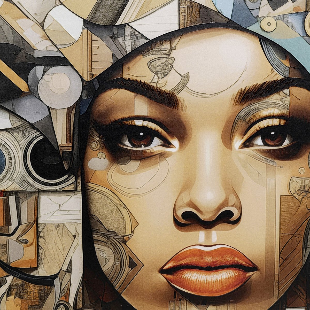 Tableau en verre femme, ART GEO marron, KARE DESIGN