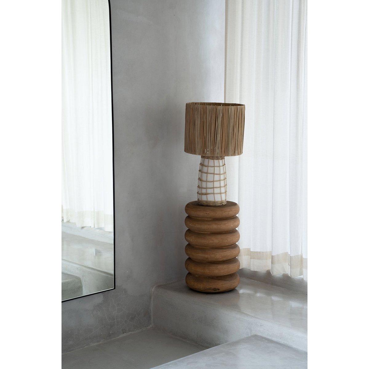 Tabouret en suar UMIKO beige, BAZAR BIZAR