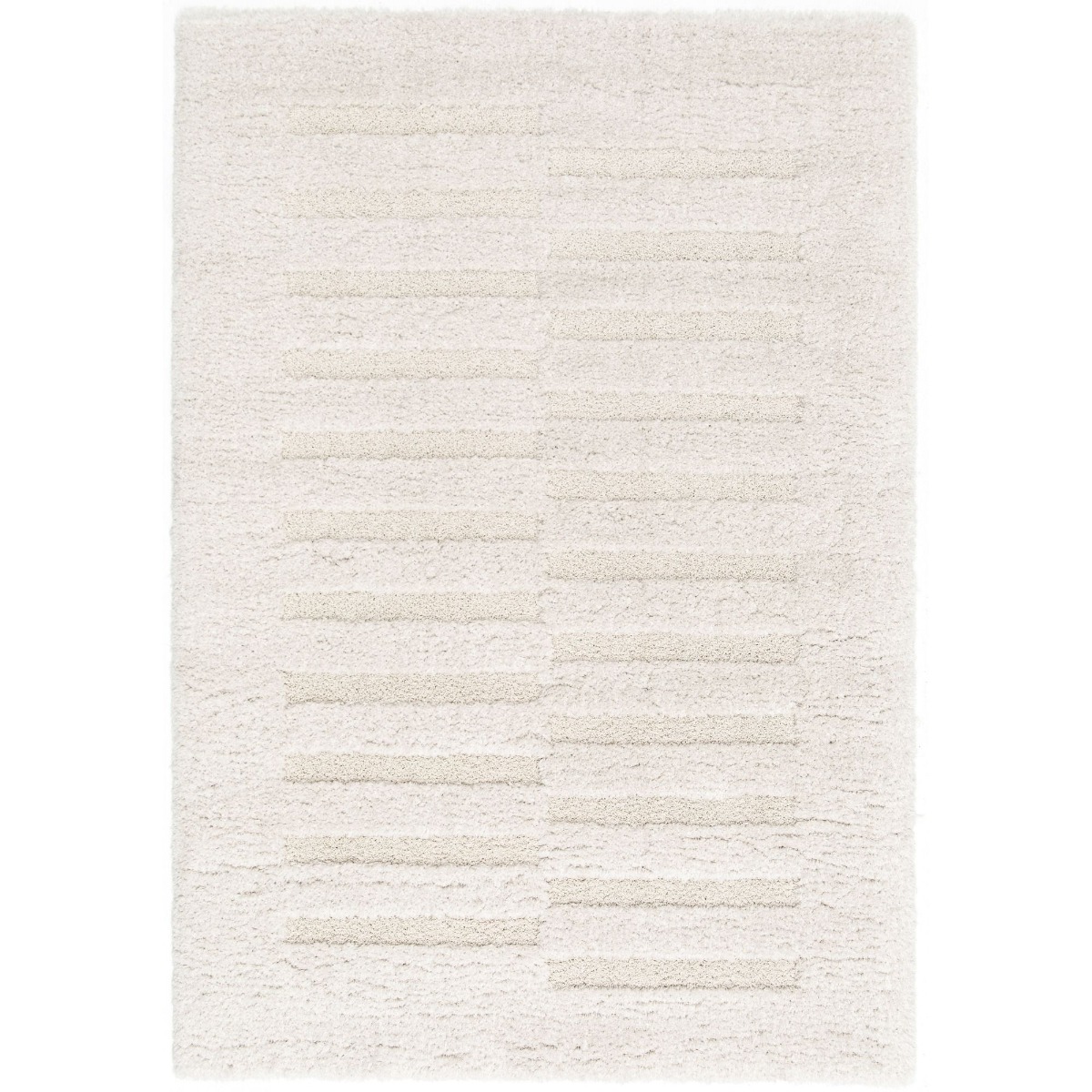 Tapis shaggy doux à relief graphique ORGANIC RELIEF crème, THE DECO FACTORY