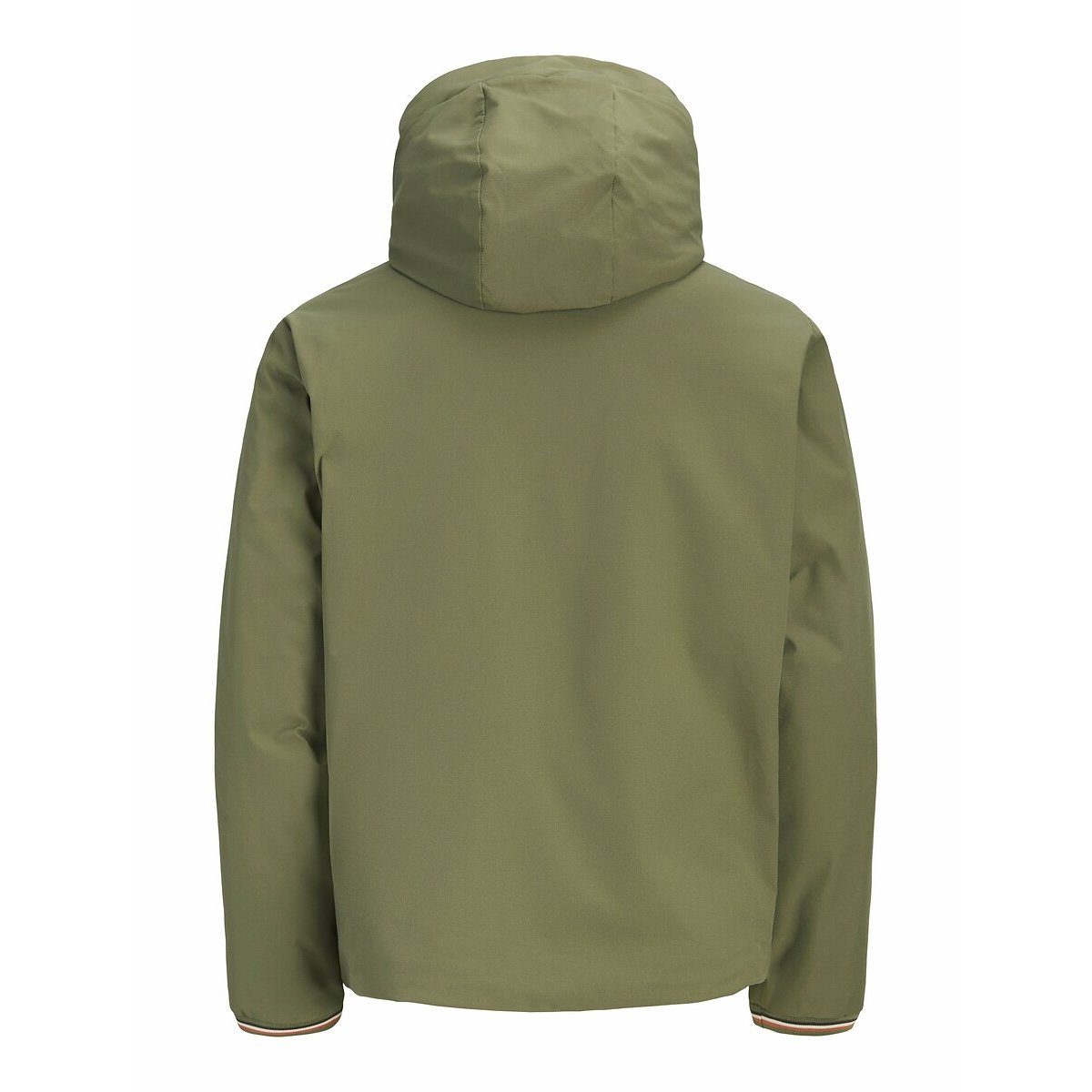 Corta-vento com capuz forrado a sherpa verde-azeitona, JACK & JONES