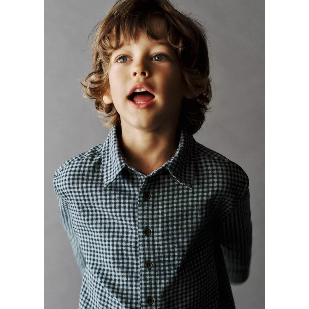 Chemise 100% coton à carreaux vert, MANGO BABY