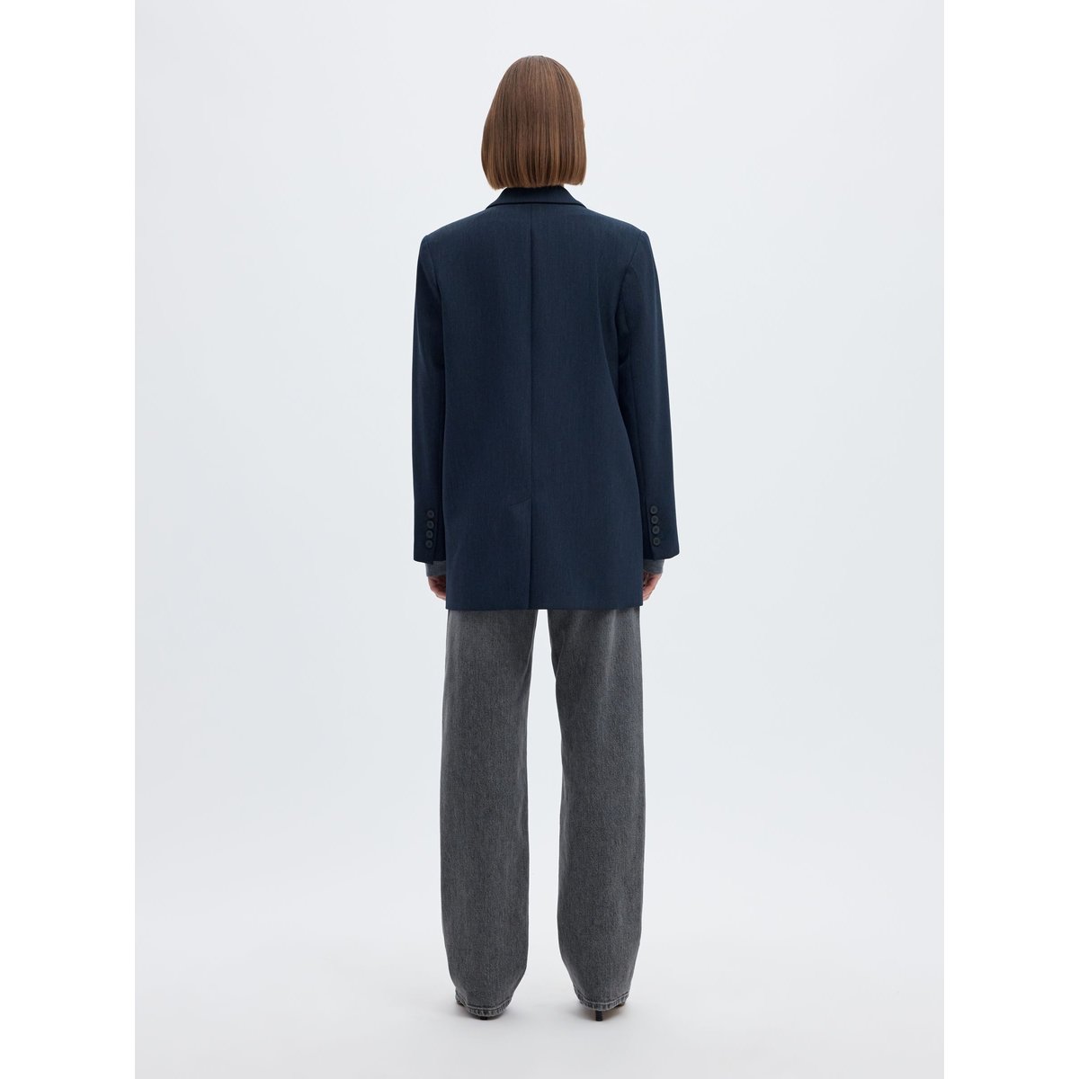 Jean Droit medium grey denim, SELECTED