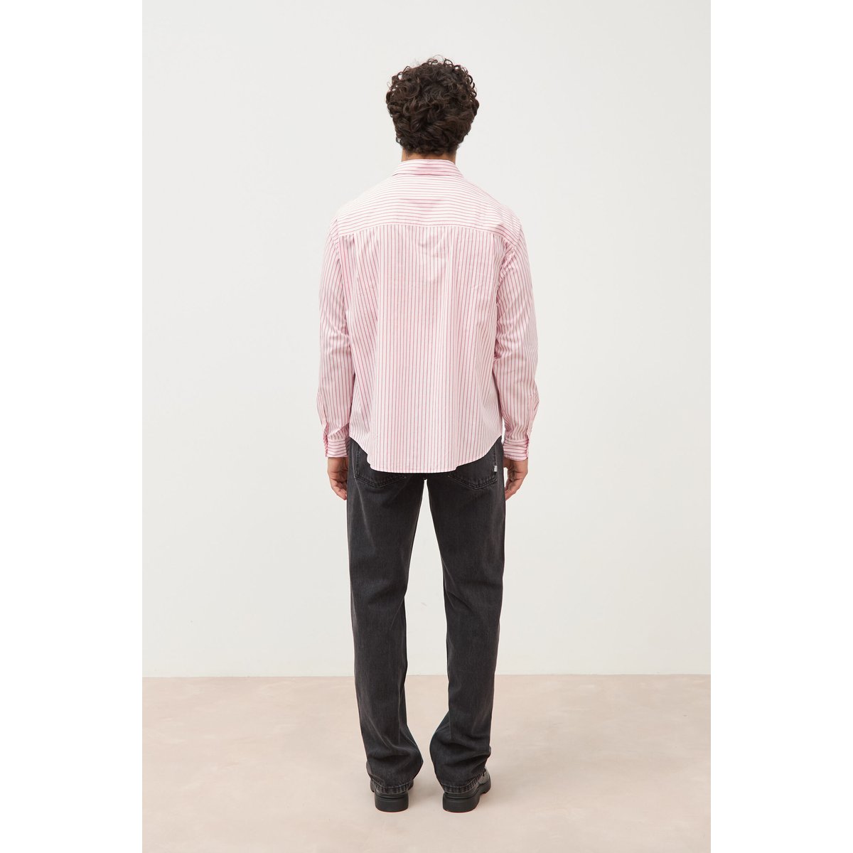 Chemise boyfriend en coton rose, BONOBO