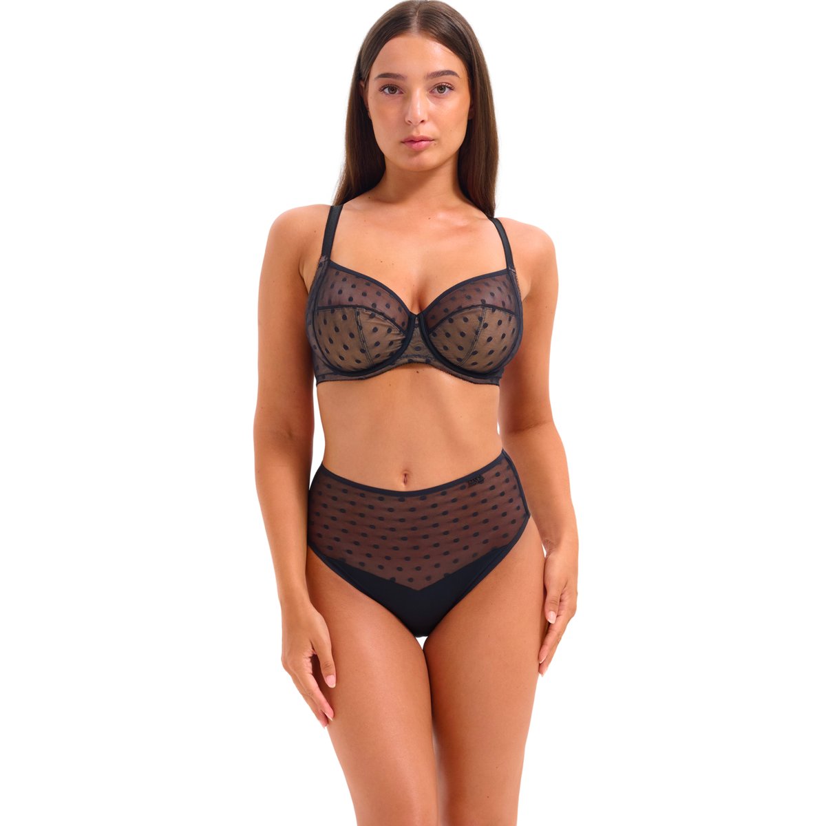 Culotte slip taille haute RETRO DOTS noir, LISCA