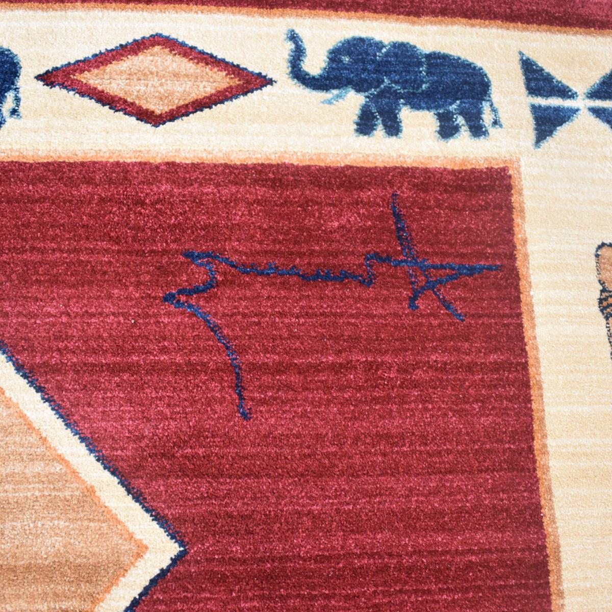 Tapis salon et chambre tissé motif simple CHOBAY 8 rouge, UN AMOUR DE TAPIS