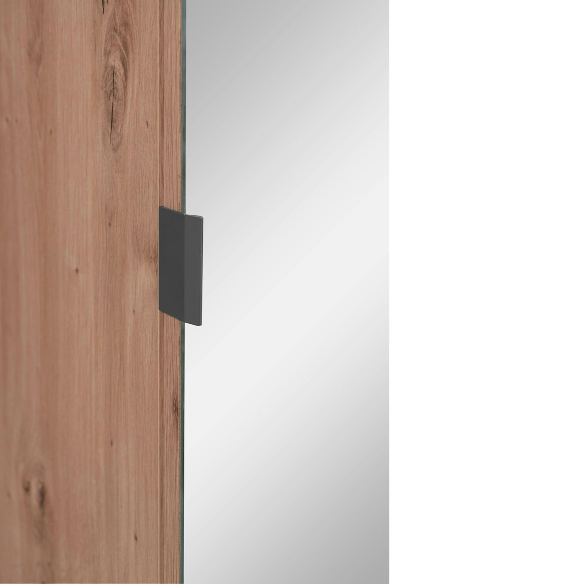 Vestiaire d'entrée moderne 1 porte avec miroir ALVA bois naturel, PIER IMPORT