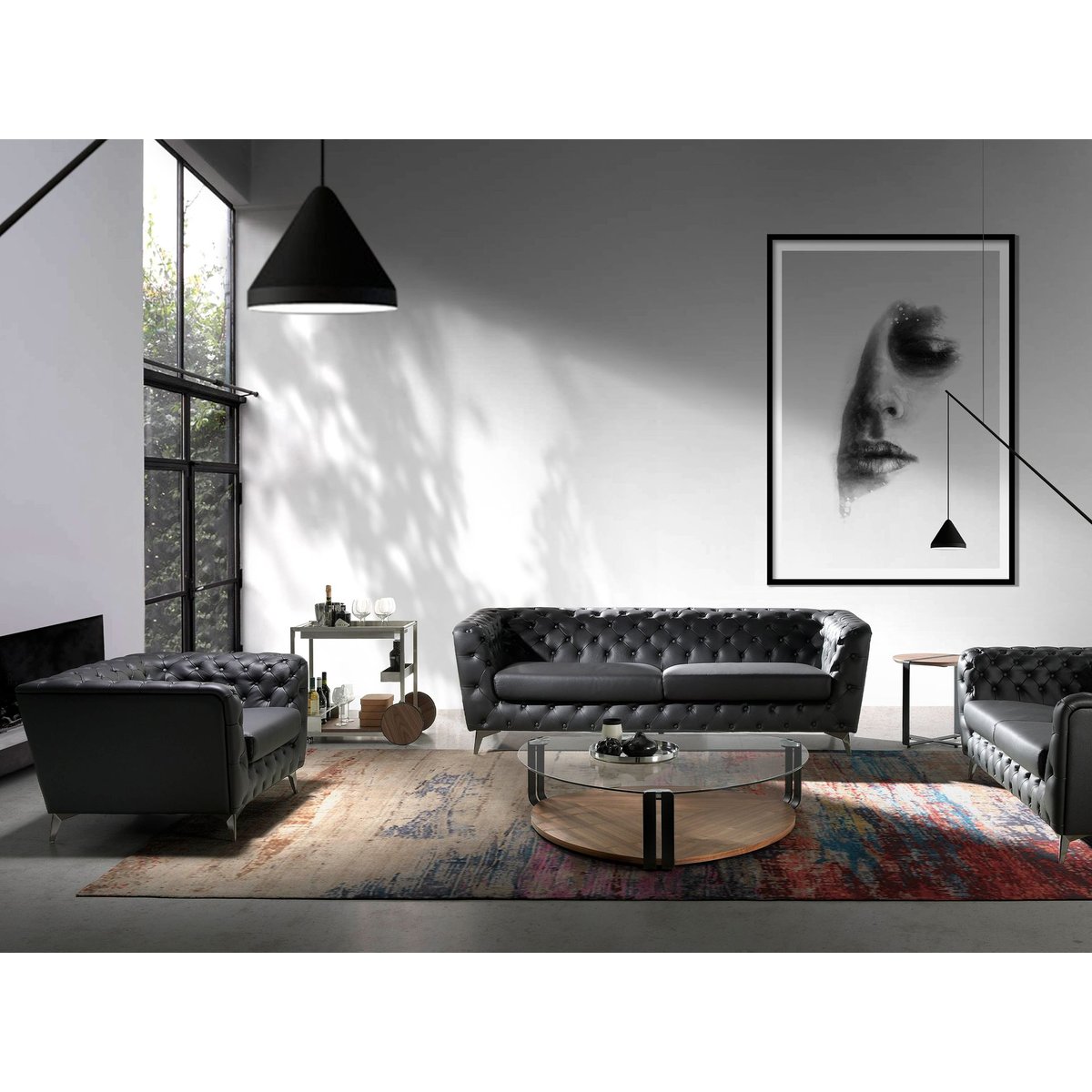 Chariot minibar en acier et noyer noyer | acier, ANGEL CERDA