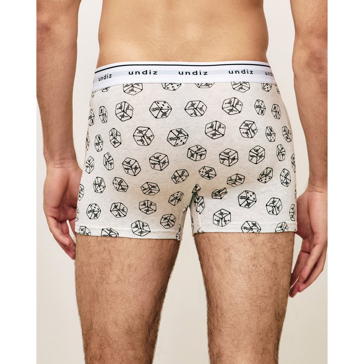 Boxer en coton à motifs dés REPEATIZ SEXYD ecru, UNDIZ