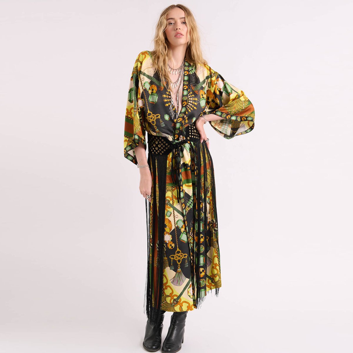 Kimono à motifs KYRO noir, WILD
