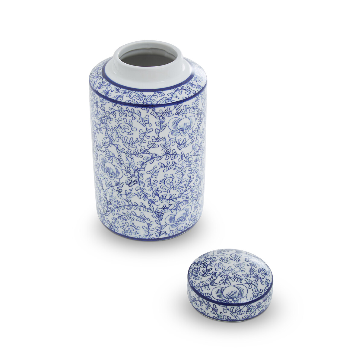 31cm Blue and White Print Ceramic Jar blue, ÉDITÉ