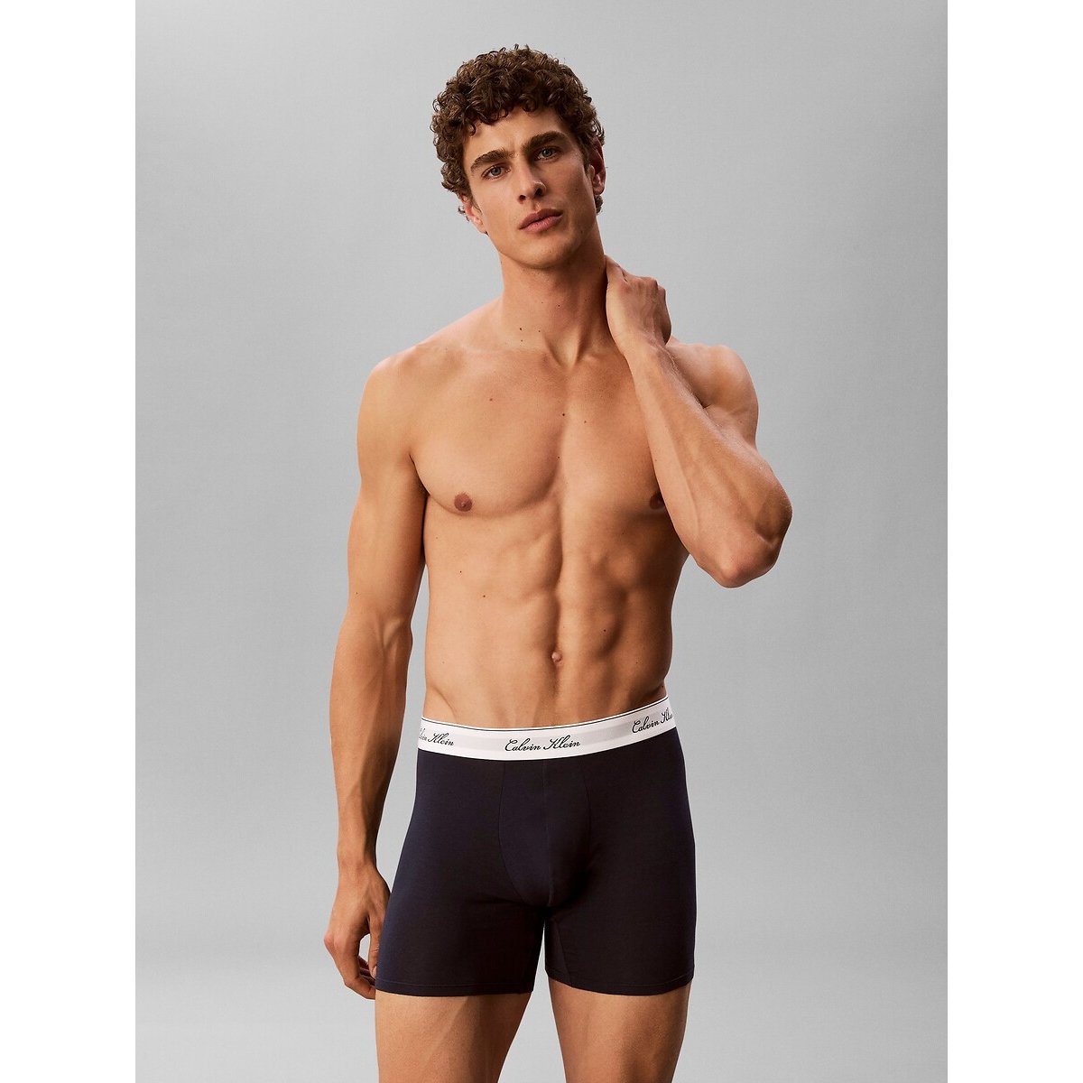 Lot de 3 boxers, Icon Cotton Stretch noir + gris foncé + gris, CALVIN KLEIN UNDERWEAR