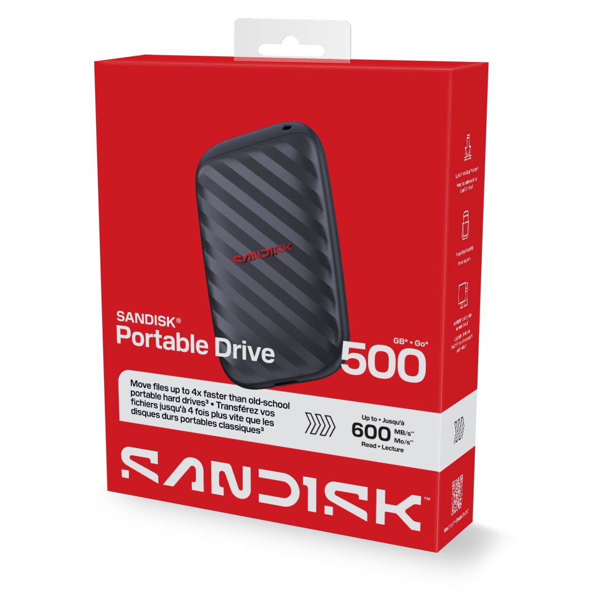 Disque SSD externe USB 500GB External Drives E10 couleur unique, SANDISK
