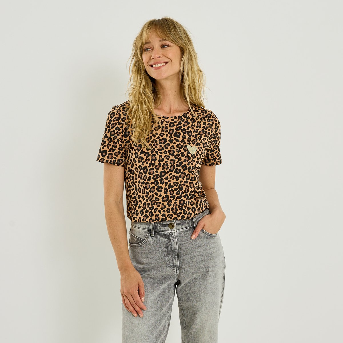 T-shirt imprimé léopard marron, GRAIN DE MALICE