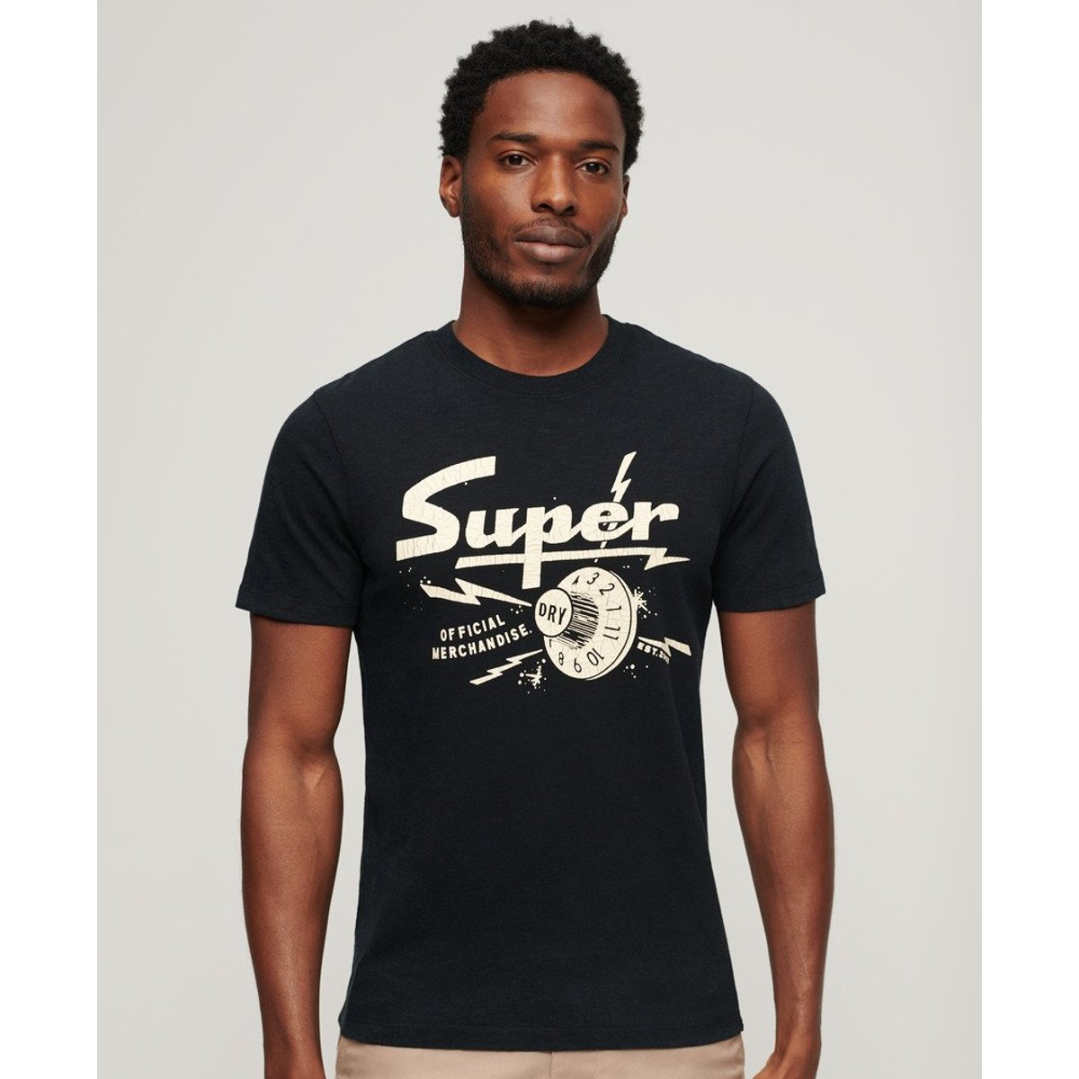 T-shirt graphique Retro Rocker noir de jais, SUPERDRY